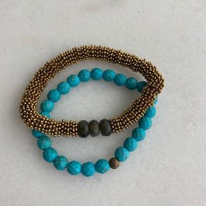 Turquoise and gold bracelet
